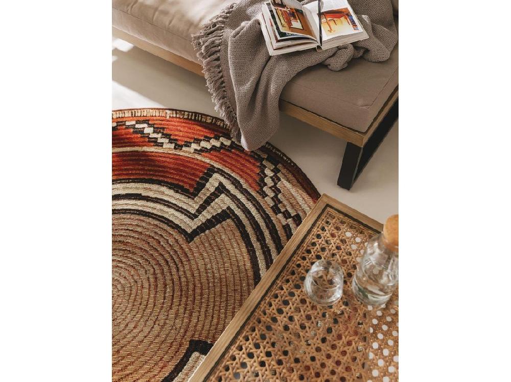Vente Unique Tapis D'extérieur & Intérieur Artis Beige/Cuivre ø 160 Cm Rond