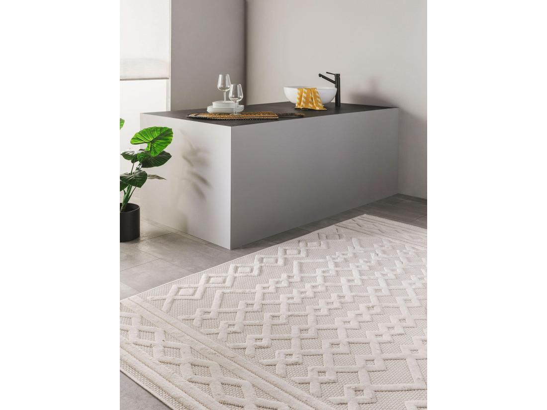 Vente Unique Tapis D'extérieur & Intérieur Bonte Crème 200x290 Cm