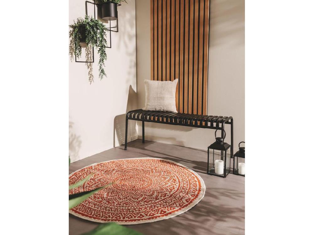Vente Unique Tapis D'extérieur & Intérieur Cleo Orange ø 120 Cm Rond