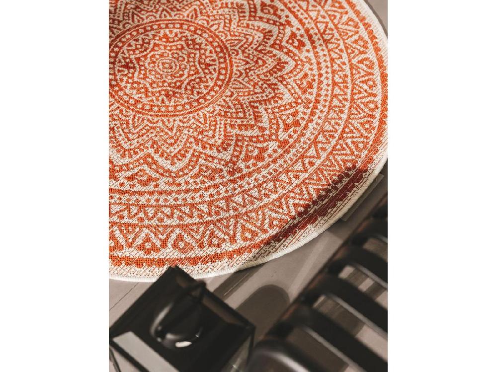 Vente Unique Tapis D'extérieur & Intérieur Cleo Orange ø 120 Cm Rond