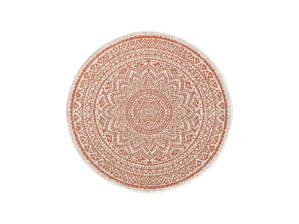 vente unique Tapis d'extérieur & intérieur Cleo Orange ø 120 cm rond