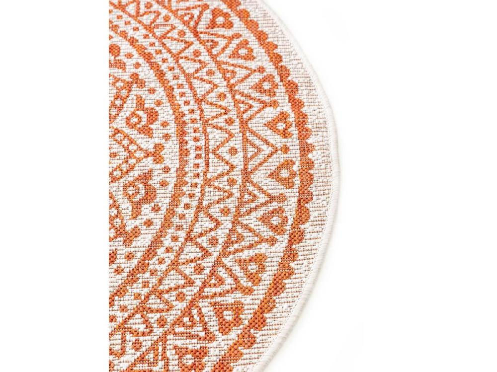Vente Unique Tapis D'extérieur & Intérieur Cleo Orange ø 150 Cm Rond