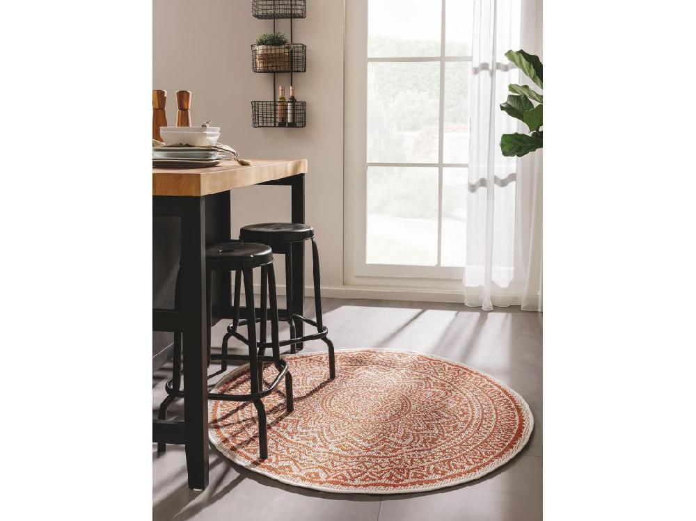 Vente Unique Tapis D'extérieur & Intérieur Cleo Orange ø 150 Cm Rond