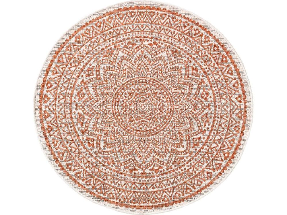 Vente Unique Tapis D'extérieur & Intérieur Cleo Orange ø 150 Cm Rond