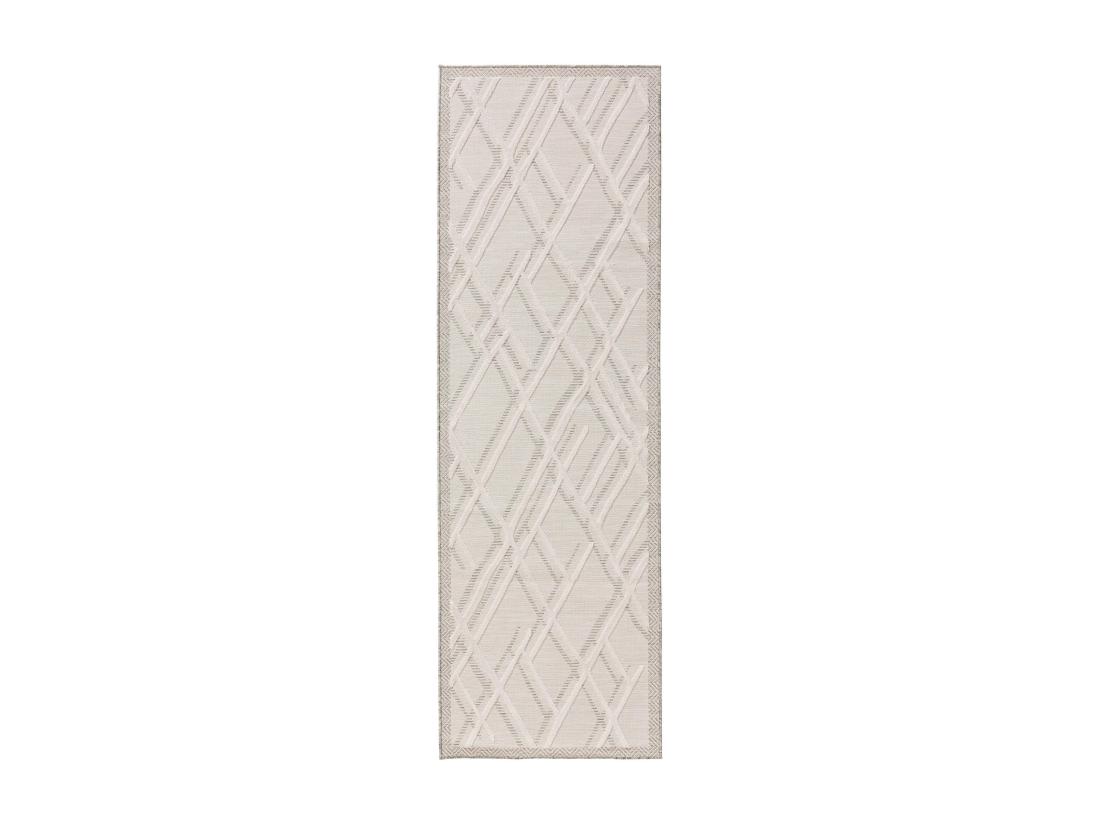 vente unique Tapis d'extérieur & intérieur Flora Crème 80x300 cm