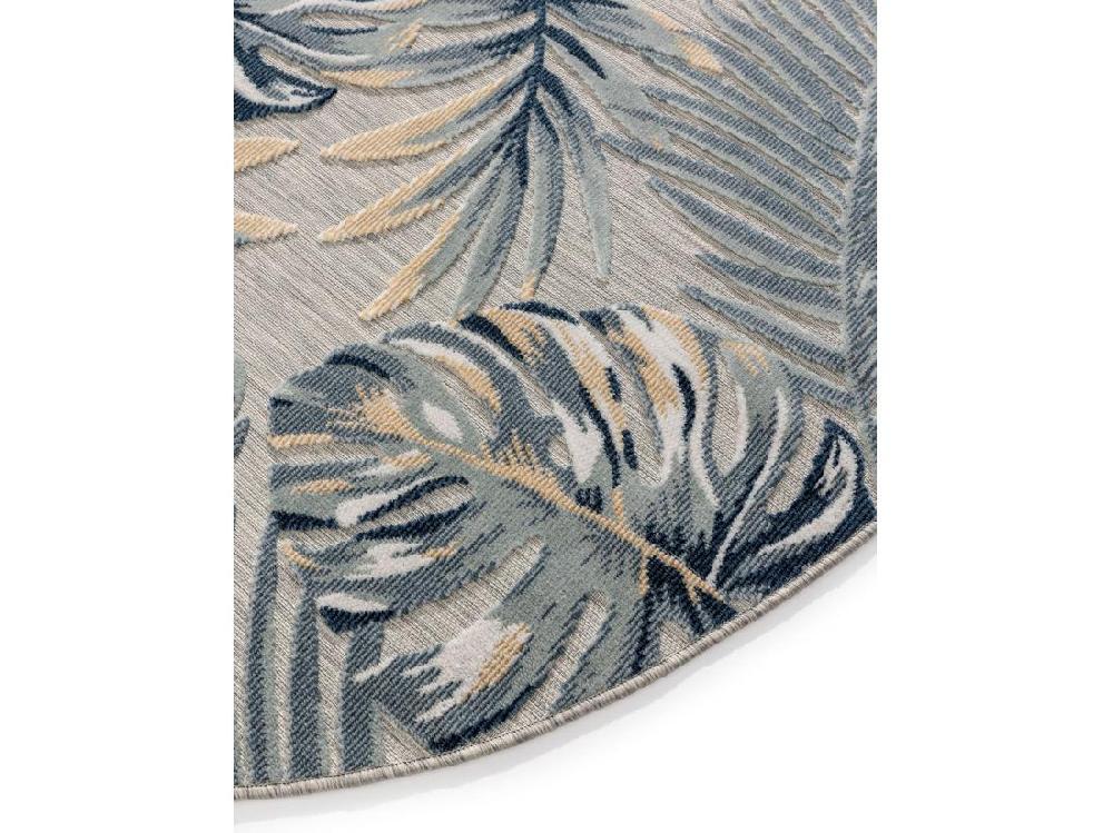 Vente Unique Tapis D'extérieur & Intérieur Flora Multicouleur ø 200 Cm Rond