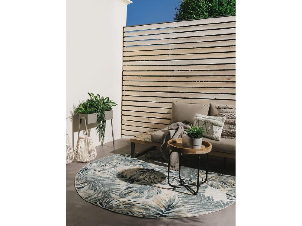 Vente Unique Tapis D'extérieur & Intérieur Flora Multicouleur ø 200 Cm Rond