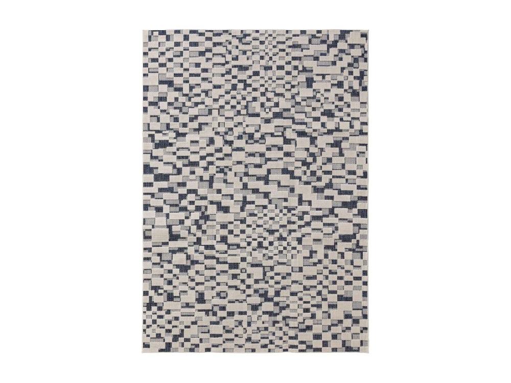 Vente Unique Tapis D'extérieur & Intérieur Kaleo Bleu/Blanc 140x200 Cm