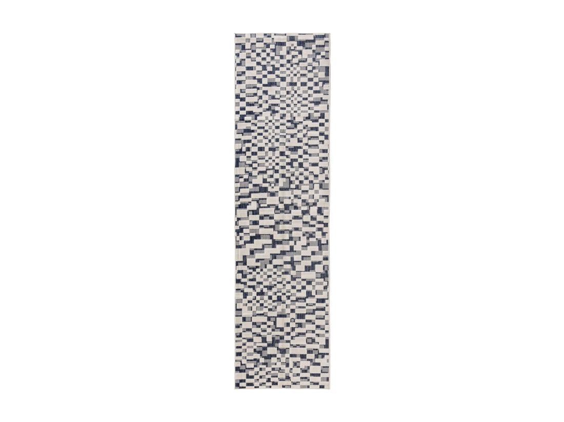 vente unique Tapis d'extérieur & intérieur Kaleo Bleu/Blanc 80x300 cm