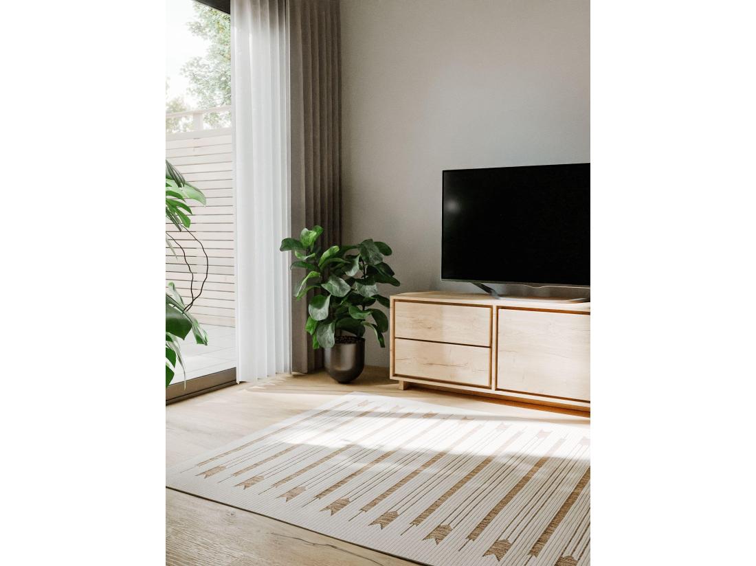 Vente Unique Tapis D'extérieur & Intérieur Kaleo Crème/Beige 140x200 Cm