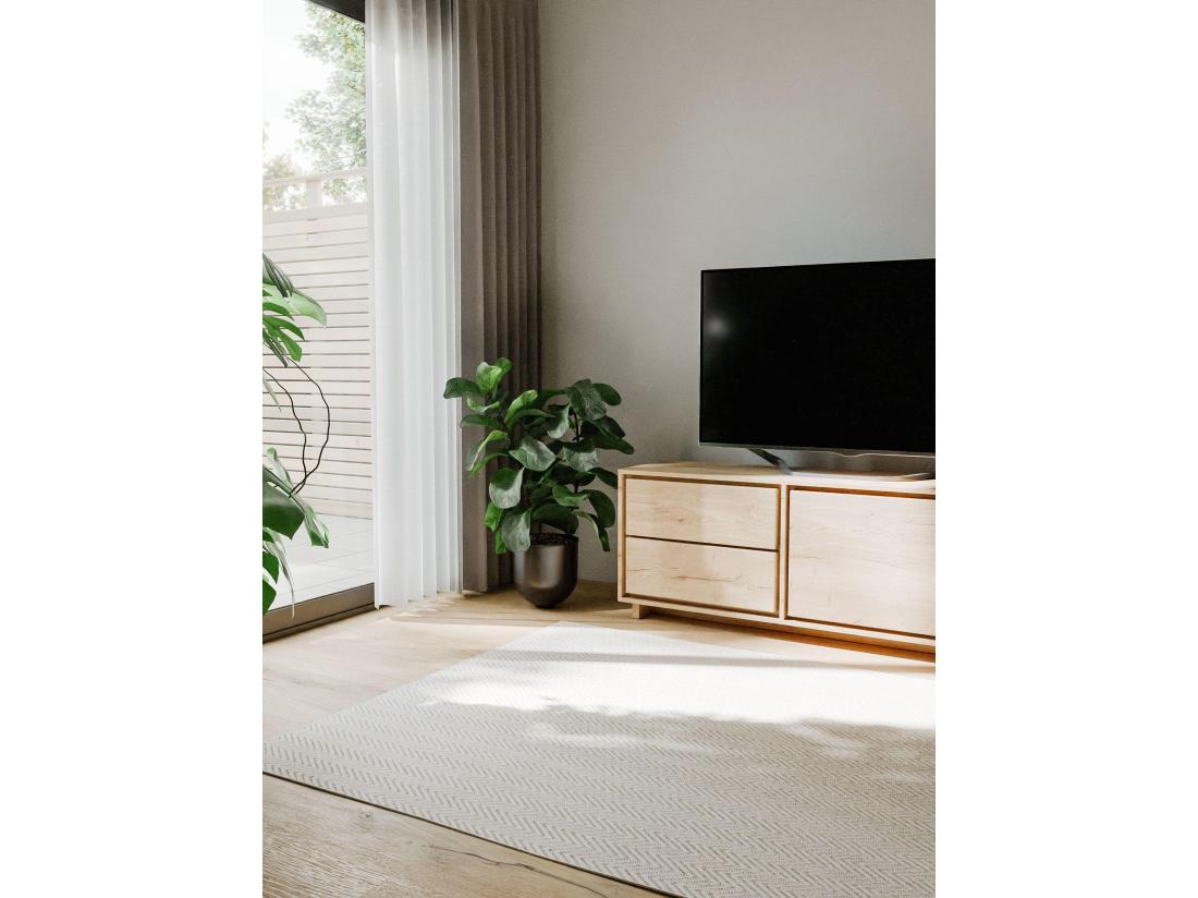 Vente Unique Tapis D'extérieur & Intérieur Kaleo Crème/Gris 140x200 Cm