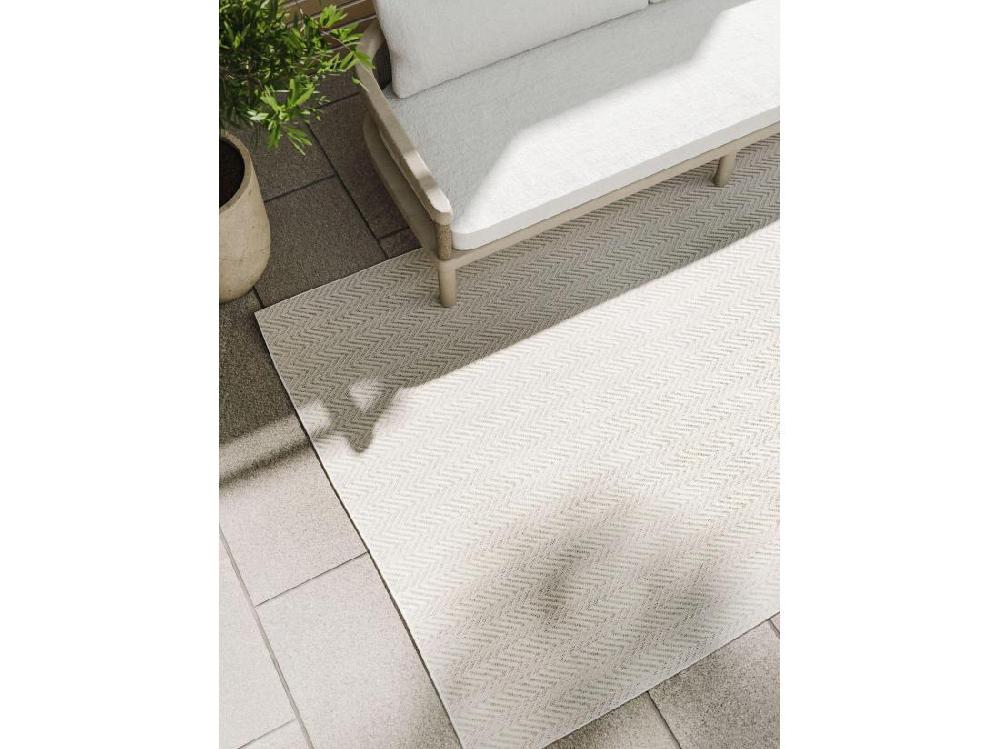 Vente Unique Tapis D'extérieur & Intérieur Kaleo Crème/Gris 140x200 Cm