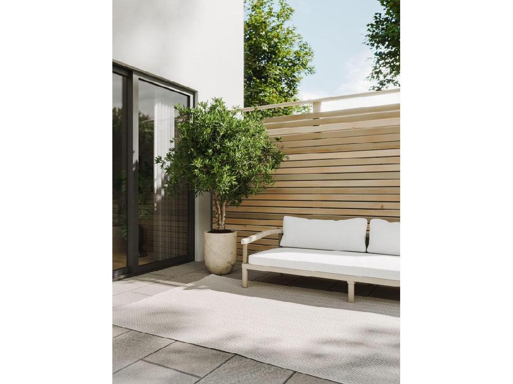 Vente Unique Tapis D'extérieur & Intérieur Kaleo Crème/Gris 140x200 Cm