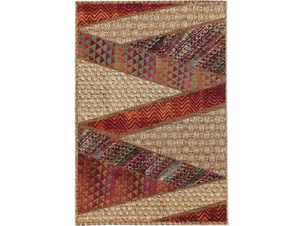 Vente Unique Tapis D'extérieur & Intérieur Kenya Beige/Rouge 200x285 Cm