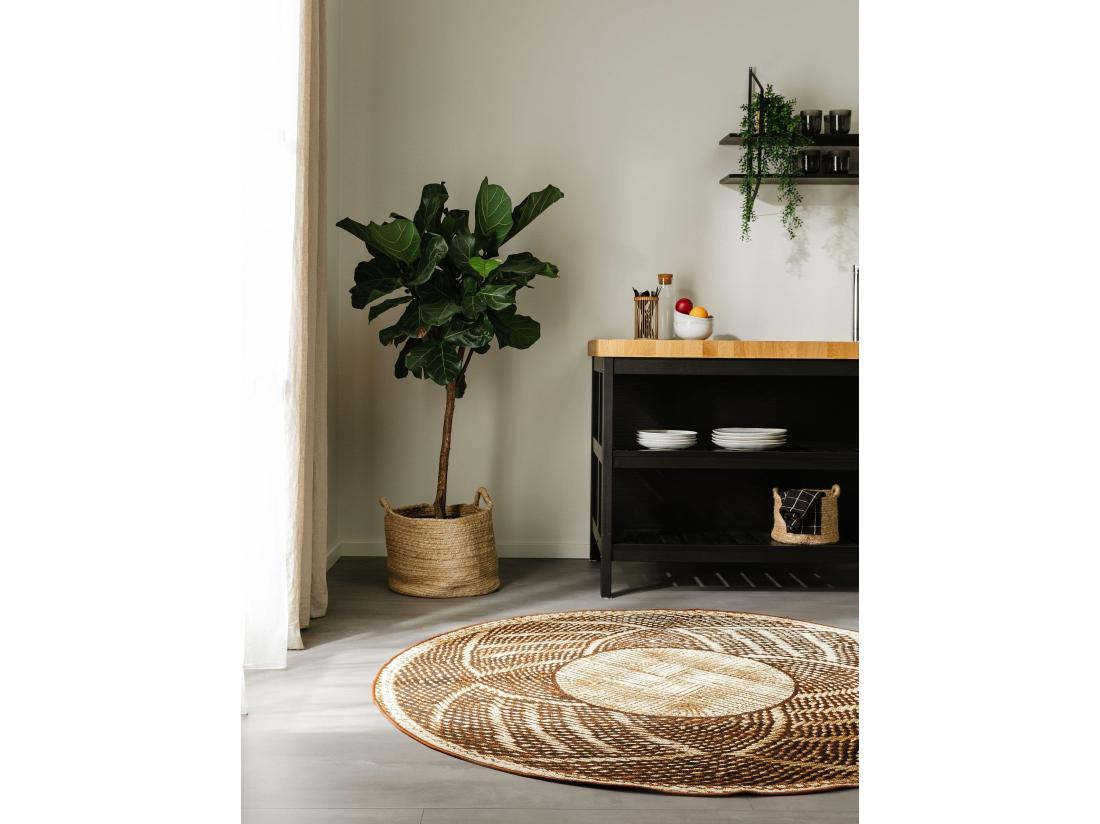 Vente Unique Tapis D'extérieur & Intérieur Rond Artis Or ø 160 Cm Rond