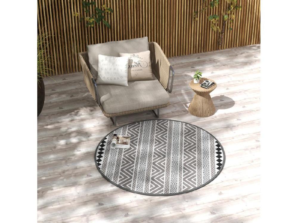 vente unique Tapis d'extérieur réversible imperméable Ø 180 cm sac de transport PP multicolore