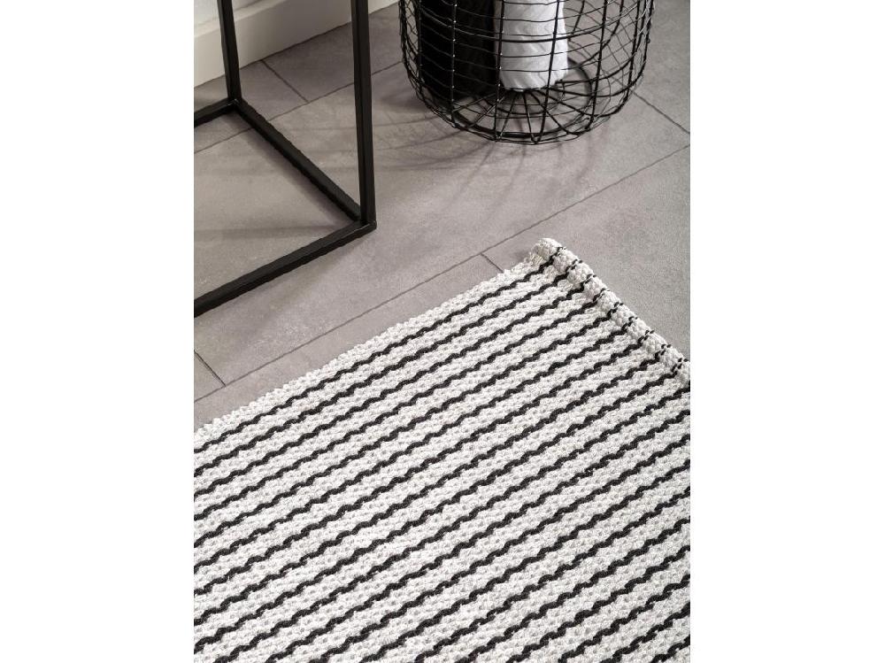 Vente Unique Tapis De Bain Bono Blanc & Noir 50x80 Cm