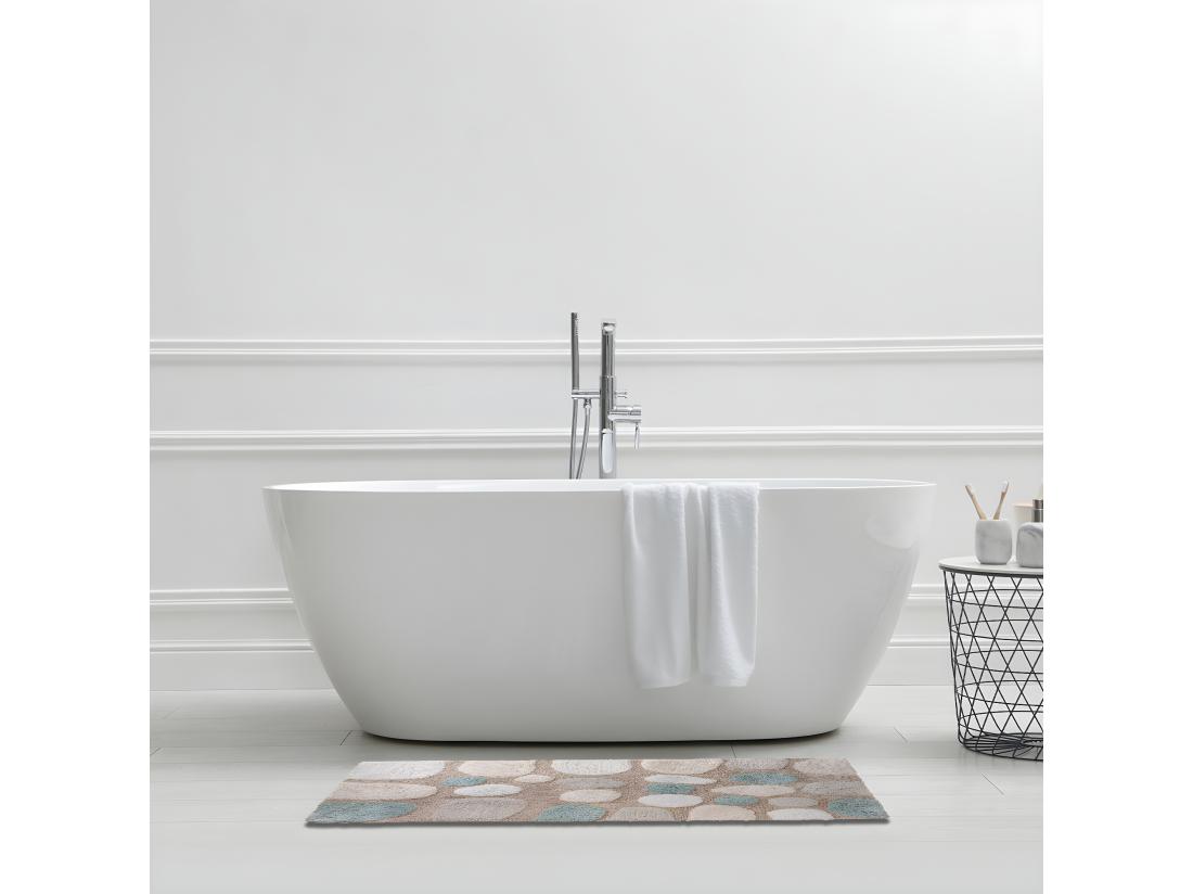 Vente Unique Tapis De Bain Déco Galet En Coton Tufté 60x120cm