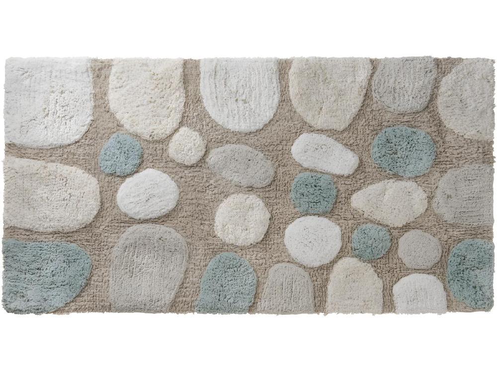 vente unique Tapis de bain déco galet en coton tufté 60x120cm