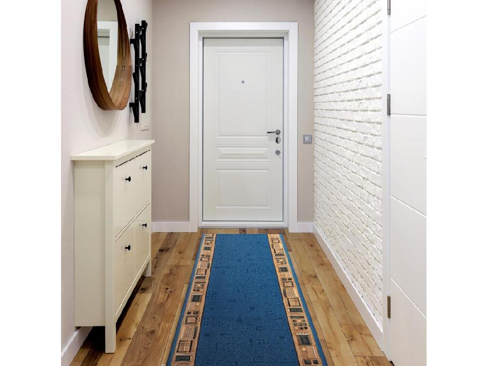 Vente Unique TAPIS DE COULOIR ANTIDÉRAPANT JENA Bleu 80x1400 Cm