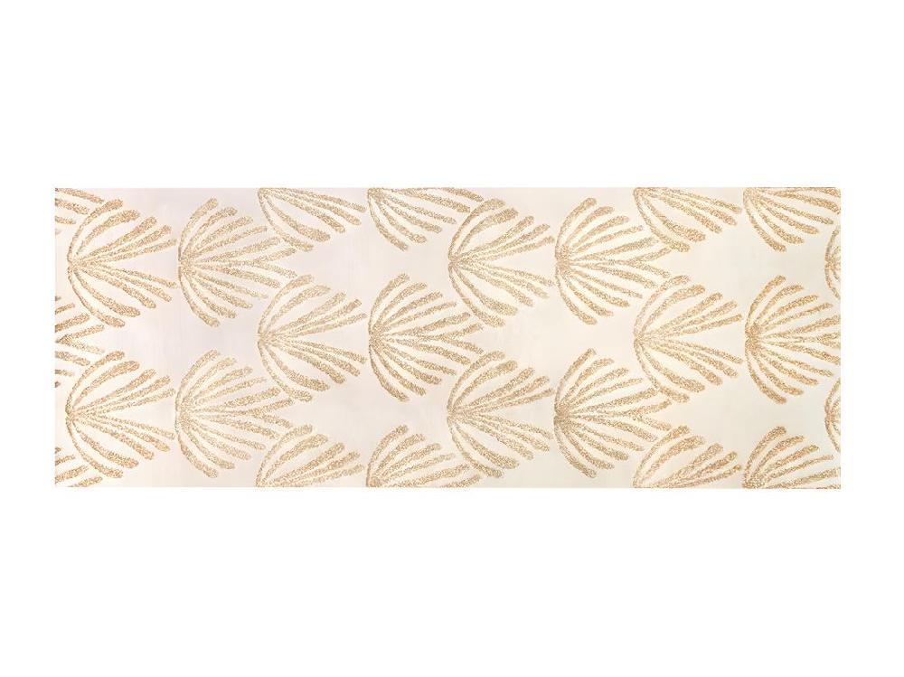 vente unique Tapis de couloir art déco - 80 x 200 cm - beige et lurex doré - LYSA