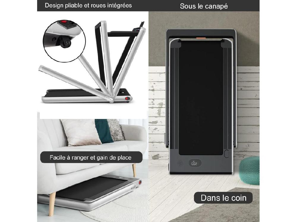 Vente Unique Tapis De Course Electrique Pliable 2 En 1 Vitesse 1-12 Km/h Tapis Roulant Surface 40x100cm