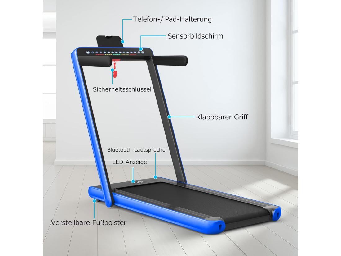 Vente Unique Tapis De Course Electrique Pliable 2 En 1 Vitesse 1-12 Km/h Tapis Roulant Surface 40x100cm