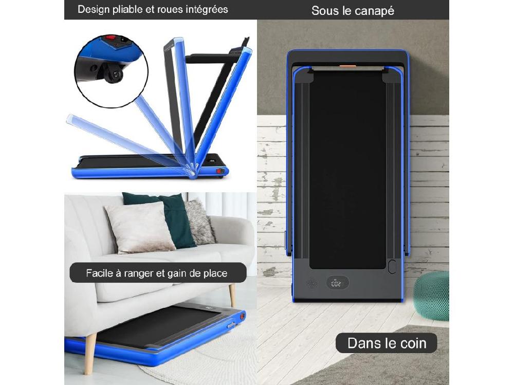 Vente Unique Tapis De Course Electrique Pliable 2 En 1 Vitesse 1-12 Km/h Tapis Roulant Surface 40x100cm