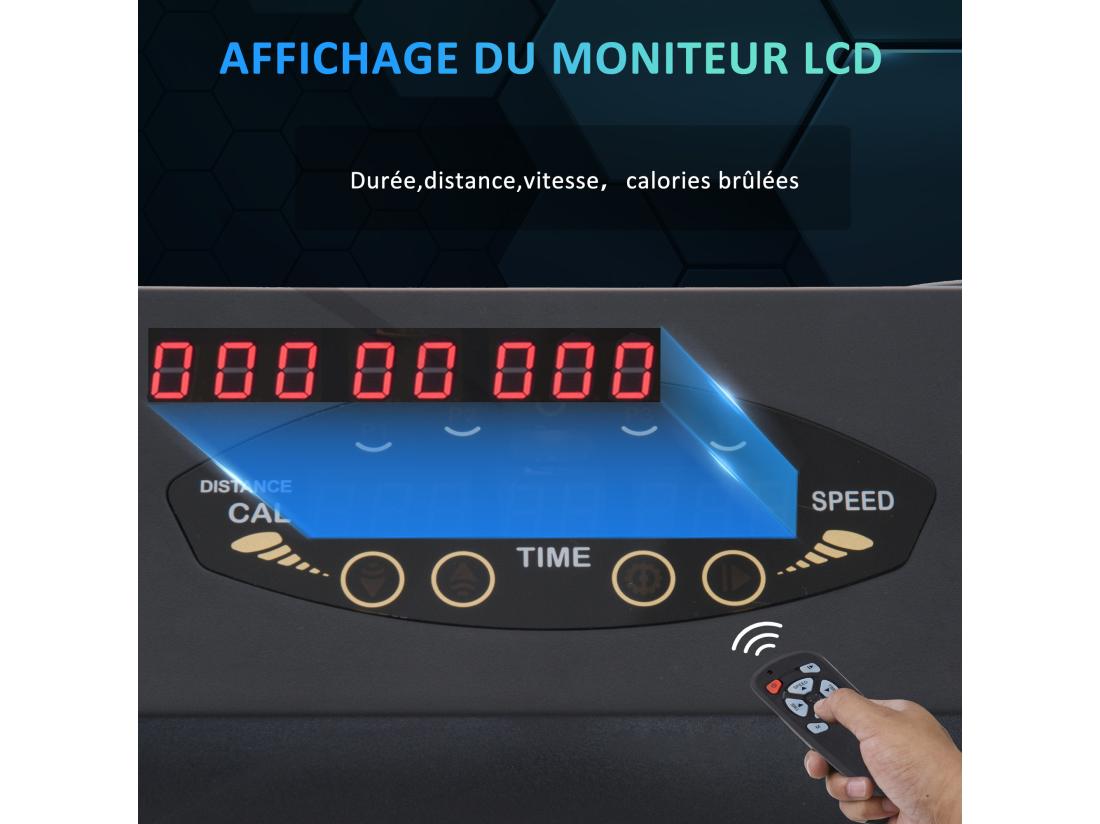 Vente Unique Tapis De Course Pliable - Tapis De Marche 6 Km/h Max. 370 W - Collaboration Aosom.fr X FFHandball - Orange Noir