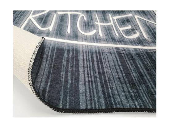 Vente Unique Tapis De Cuisine 60x90 Cm Polyester Kitchen Noir