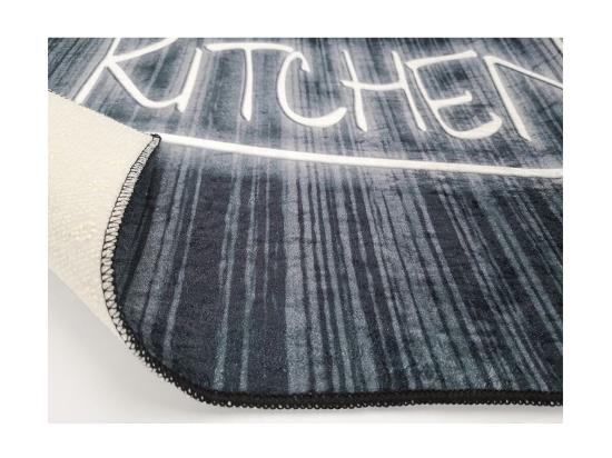 Vente Unique Tapis De Cuisine 90x130 Cm Polyester Kitchen Noir
