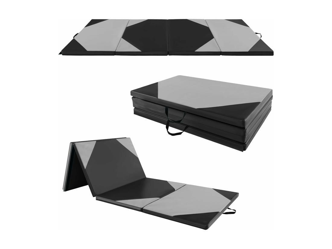 vente unique Tapis de Gymnastique Pliable Epais Matelas d'Entrainement en Mousse et PU avec Poignées pour Gymnastes Entraînements Yoga