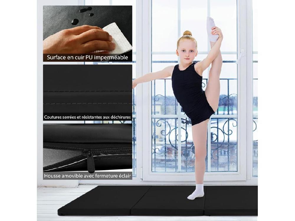 vente unique Tapis de Gymnastique Tapis de Yoga Pliant Tapis Musculation Matelas Gymnastique Pliant Portable Tapis d'Entrainement 180x60x4CM