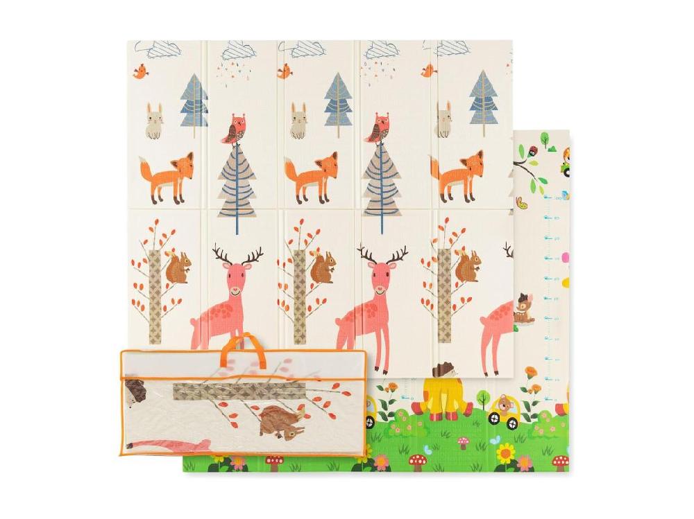 vente unique Tapis de Jeu Bébé Pliable 200x180x1 4cm avec Sac de Transport Tapis de Sol XXL en XPE Imperméable et Réversible avec Motif Girafe & Cerf Tapis d'éveil Double Face