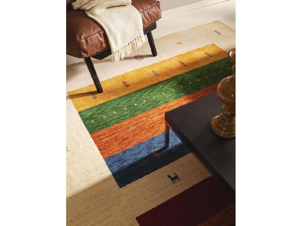 Vente Unique Tapis De Laine Jamal Multicouleur/Beige 160x230 Cm