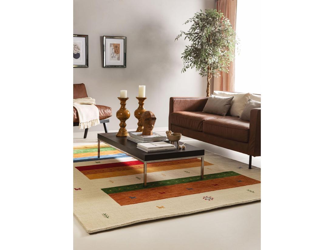 Vente Unique Tapis De Laine Jamal Multicouleur/Beige 200x300 Cm