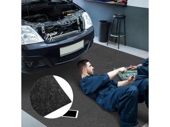 Vente Unique Tapis De Sol Pour Garage Imperméable 252 5 X 221 Cm Tapis Antidérapant Voiture Réutilisable Et Lavable Avec Ruban Adhésif Double Face Pour Motoréparation Automobile Gris