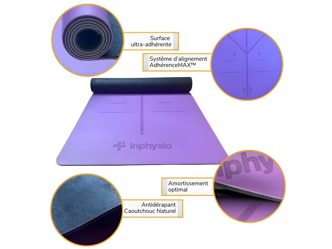 Vente Unique Tapis De Yoga Antidérapant - 183 X 68 X 0.42 – AdhérenceMAX INPHYSIO