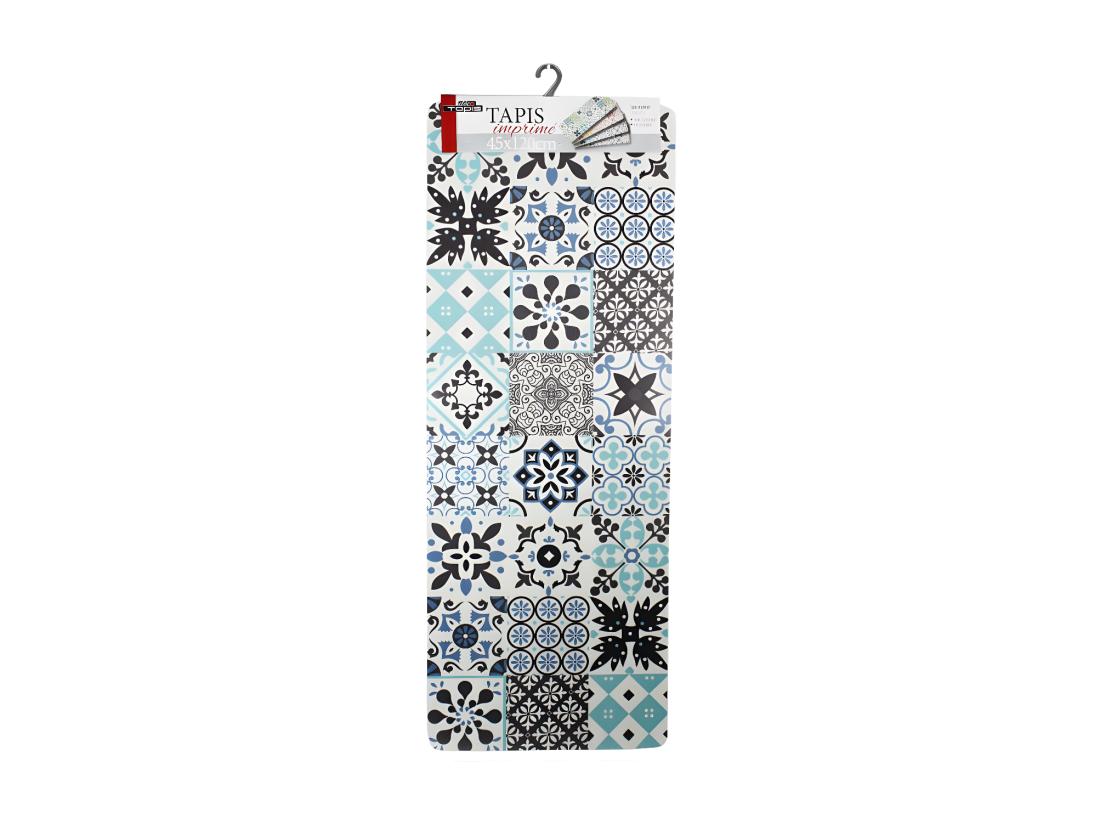 Vente Unique Tapis Décoratif En Polyester - L 45 X L 120 Cm - Imprimé Salou Bleu