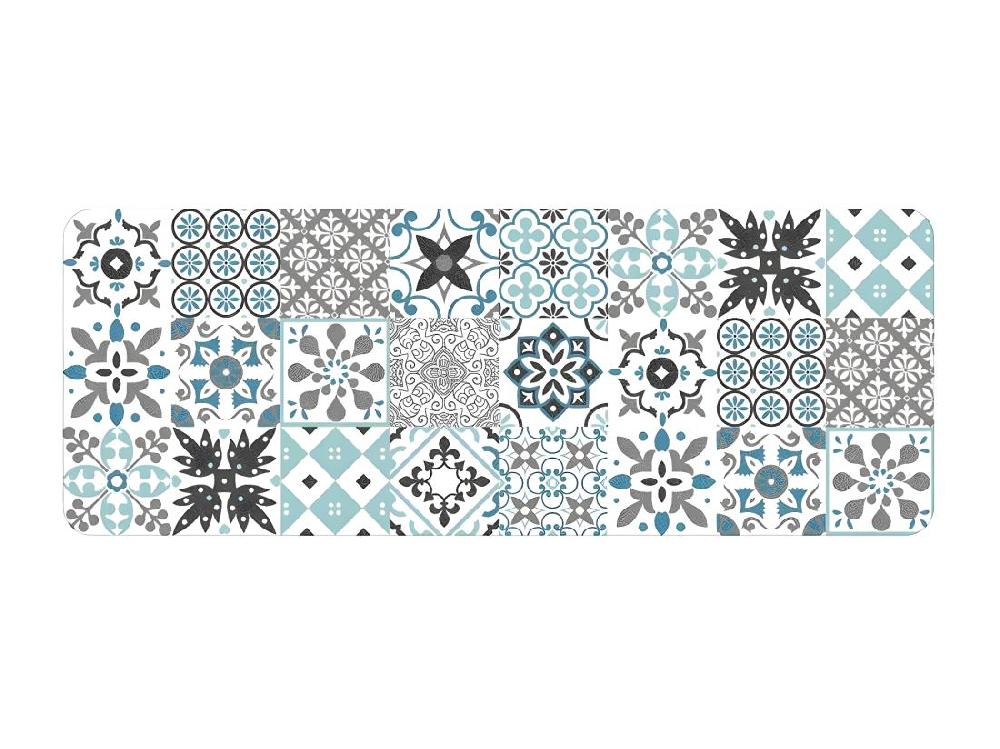 vente unique Tapis décoratif en polyester - L 45 x l 120 cm - Imprimé salou bleu