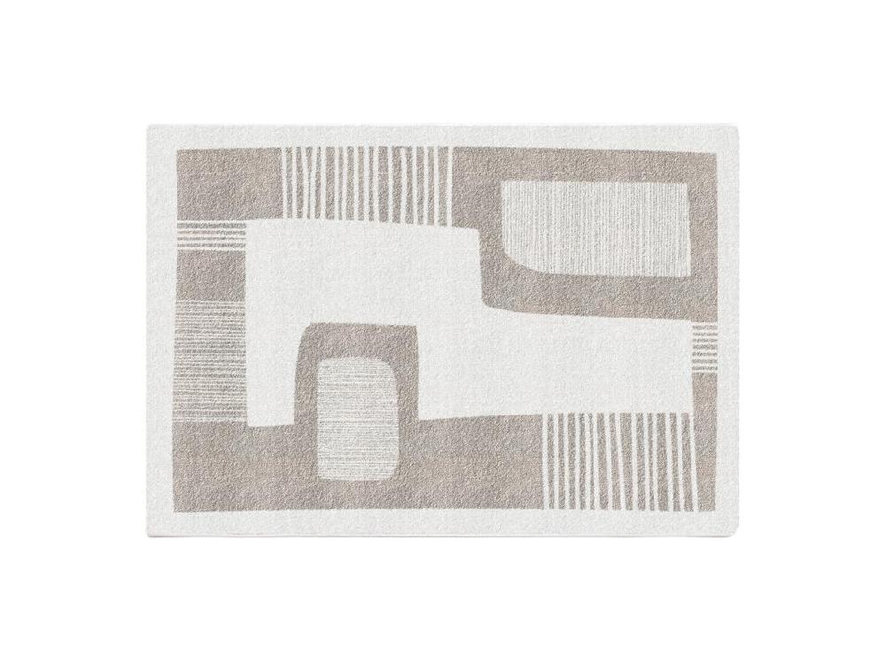Vente Unique Tapis Design Abstrait - 160 X 230 Cm - Gris Et Beige - VENUSA