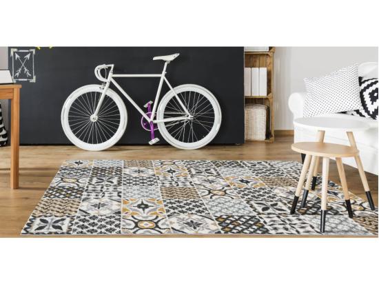 vente unique Tapis effet carreaux de ciment - 160 x 230 cm - multicolore - ORNICO