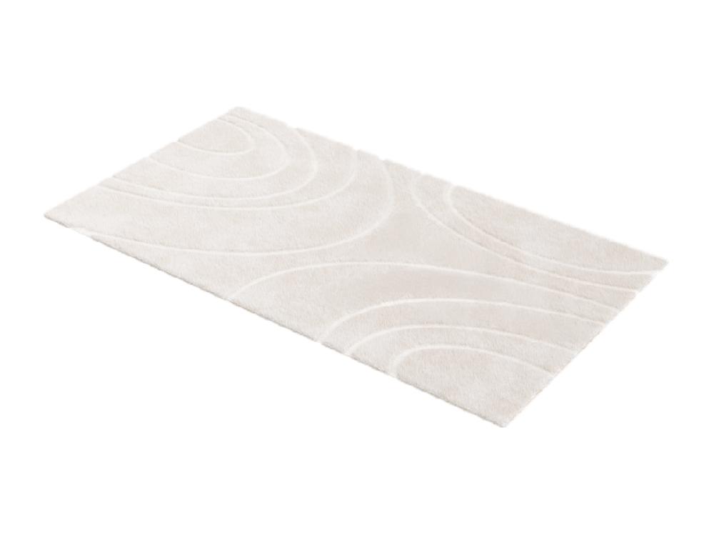 Vente Unique Tapis Effet Fourrure En Relief à Motifs Circulaires - 120 X 160 Cm - Beige - PAOLISI