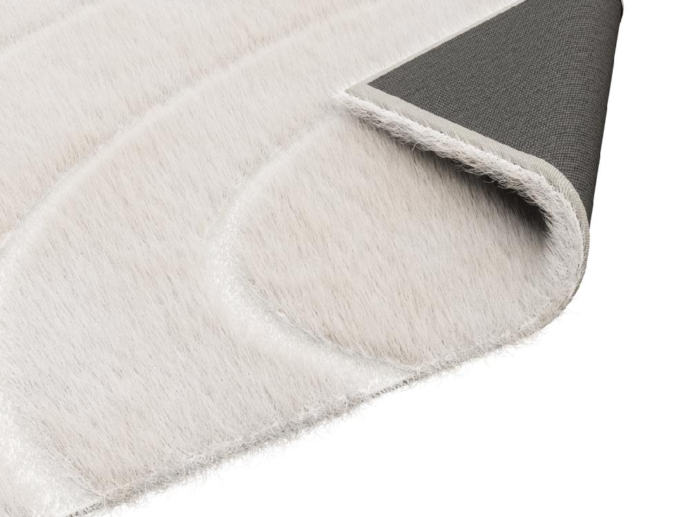 Vente Unique Tapis Effet Fourrure En Relief à Motifs Circulaires - 120 X 160 Cm - Beige - PAOLISI