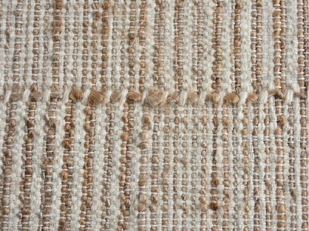 Vente Unique Tapis En Jute Et Laine Fait à La Main - 160 X 230 Cm - 1200g/m2 - Naturel - TAKORADI