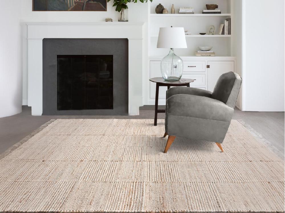 vente unique Tapis en jute et laine fait à la main - 160 x 230 cm - 1200g/m2 - Naturel - TAKORADI