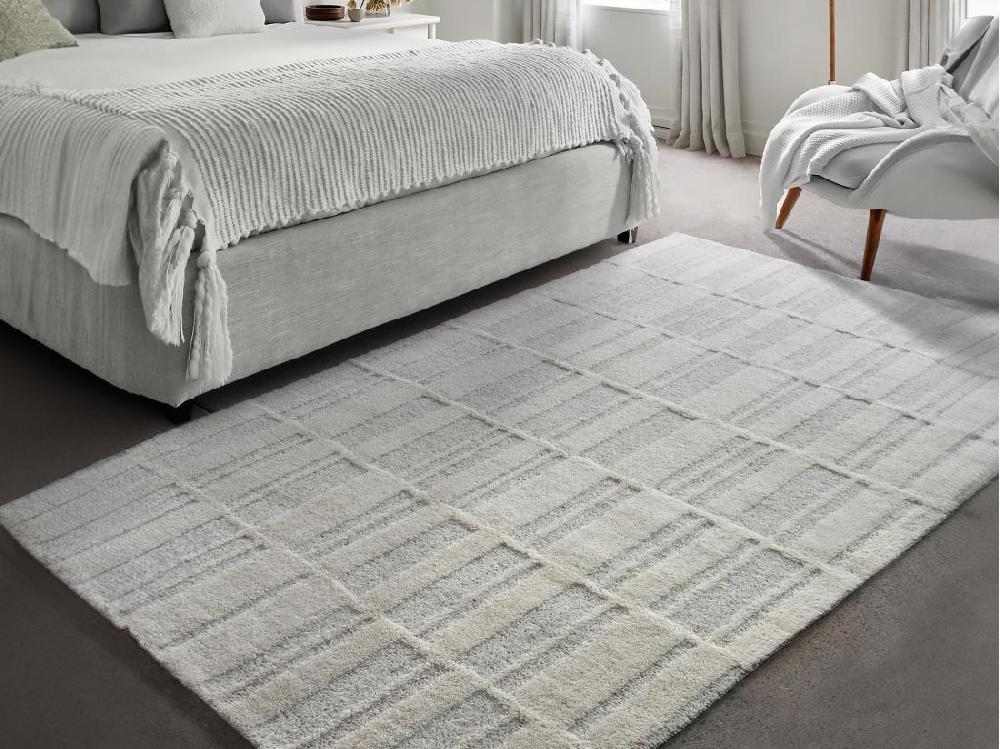 vente unique Tapis en relief 100% laine de Nouvelle-Zélande fait à la main - 160 x 230 cm - 2000g/m2 - Ivoire - DALILA