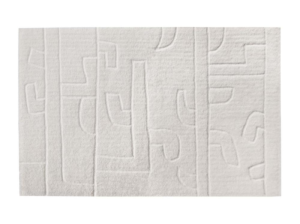 Vente Unique Tapis En Relief En Laine De Nouvelle-Zélande Fait à La Main - 200 X 290 Cm - 1400g/m2 - Ivoire - CORALIE
