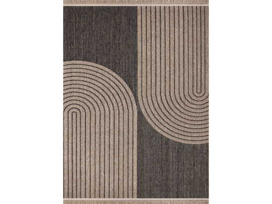 Vente Unique Tapis Extérieur Effet Jute Arc - CASSIS 93 Gris Anthracite 160*230