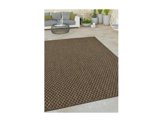 Vente Unique Tapis Extérieur Effet Jute Bicolore CARACAS 27 Noir 200*290